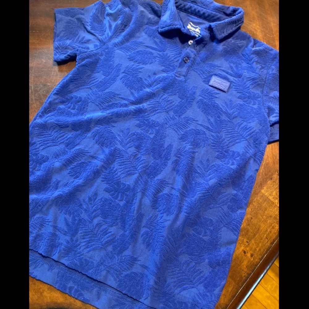 Men's Royal Blue Textured Polo Shirt by Nautica